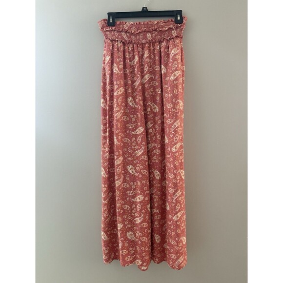 Patrons of Peace Pants - Patrons of Peace Avila Pants Size M Coral Paisley Palazzo Wide Leg Pockets
